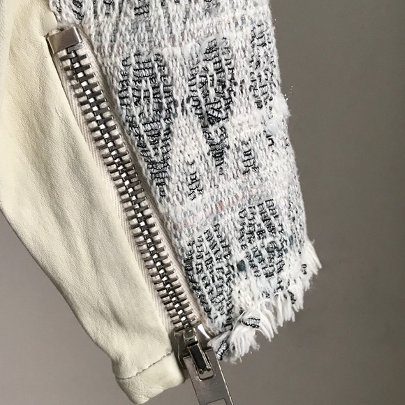 IRO - slight metallic KNIT w/ leather moto jacket - Picture 5 of 7